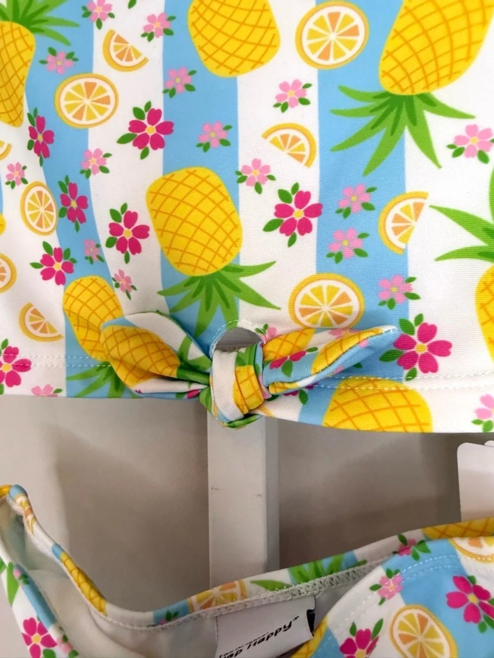 Flap Happy Pineapple 2PC Swimsuit Built-In Swim Diaper Girls Size 2 NWT